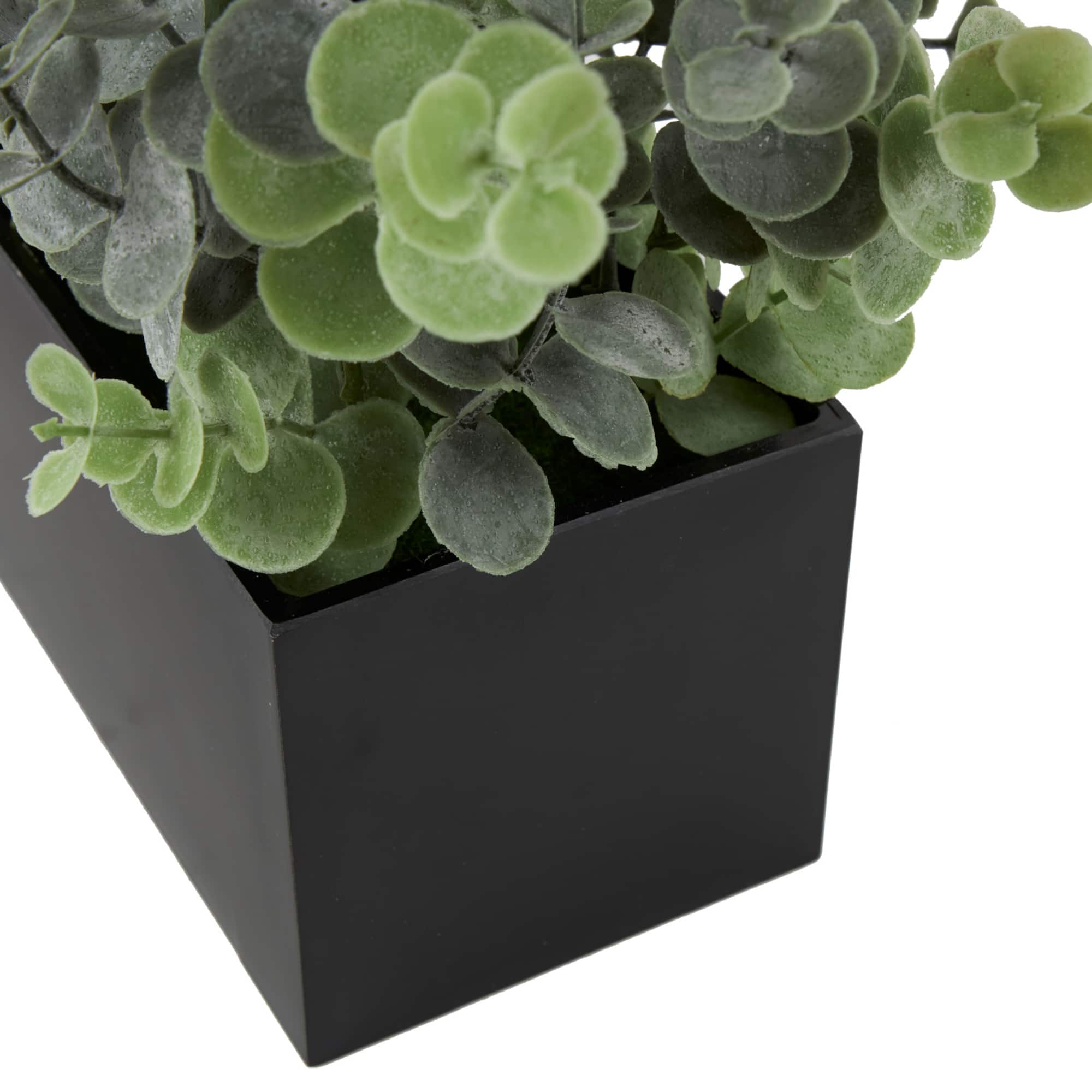 12" Green Foliage Artificial Plant with Black Pot